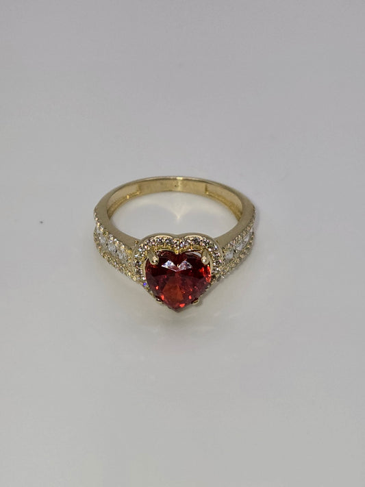 Anillo women cora rojo 10k Size 8 Weight 3.78