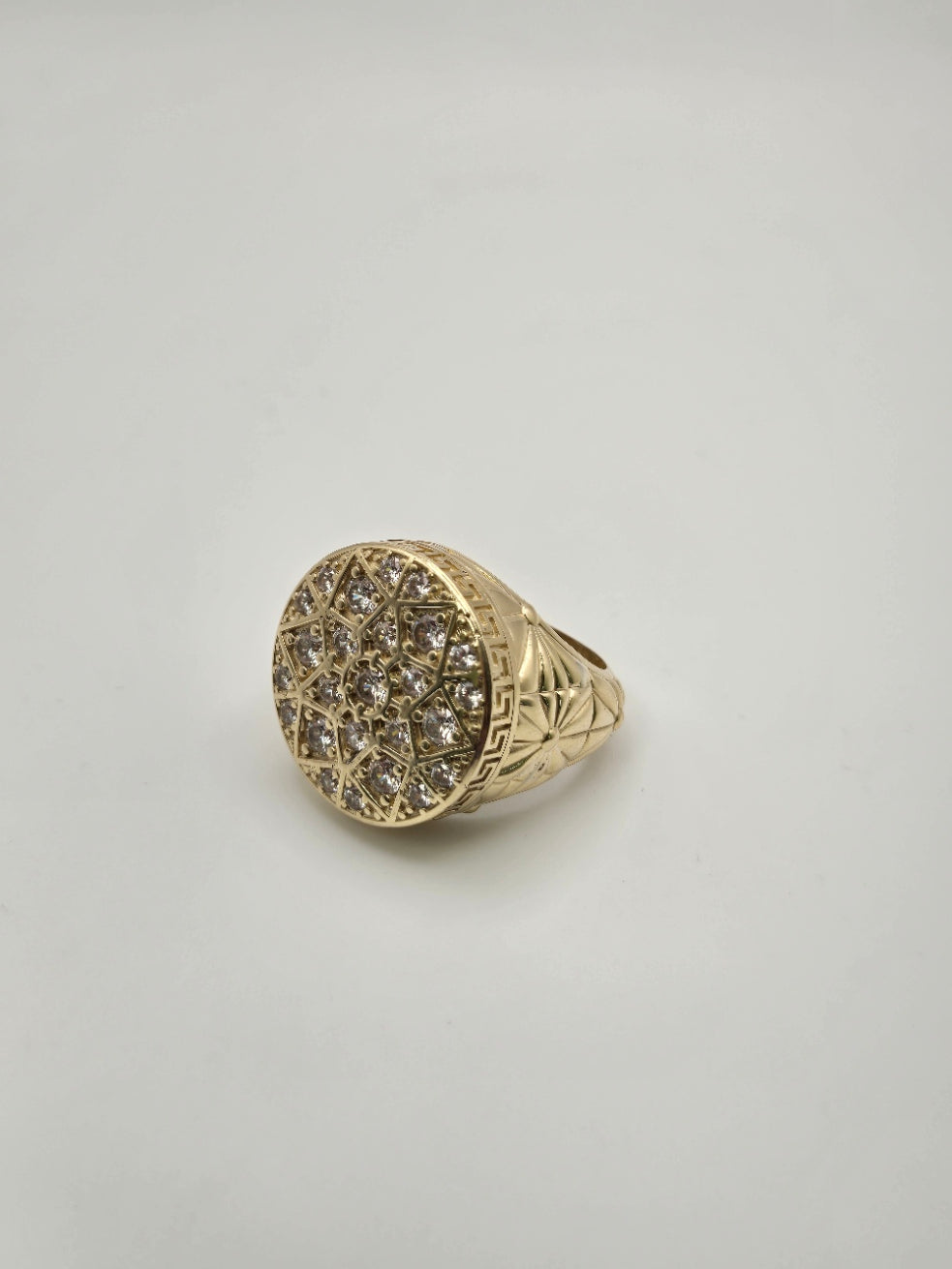 anillo roseta redonda 10k Size 12 Weight 18.21