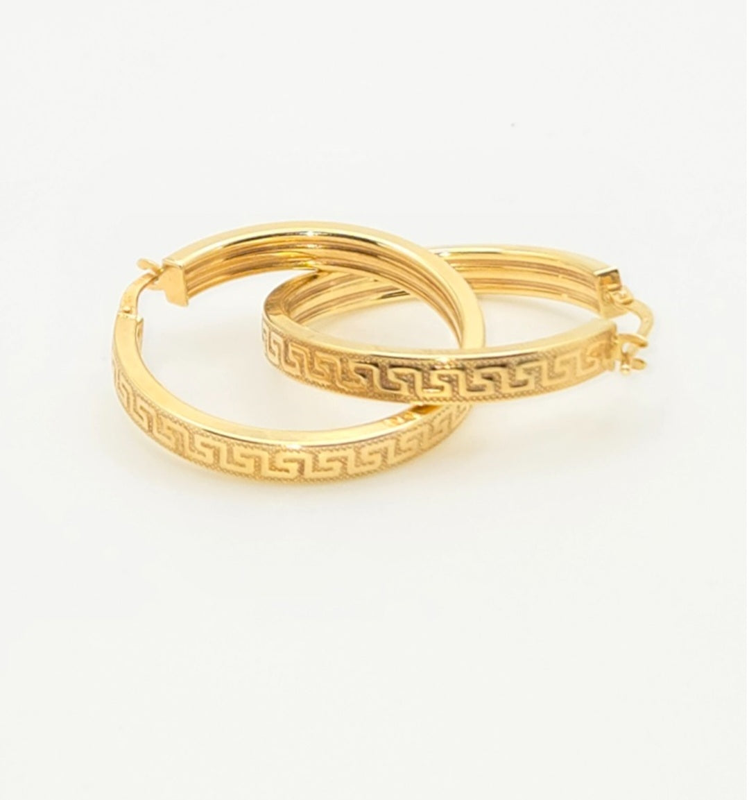Aretes arg azteca cuad fina 10k Size 2 Weight 1.52