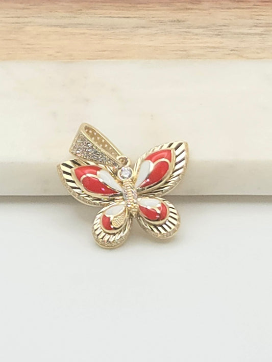 Dije mariposa roja 10k Size 20mm Weight 4.80