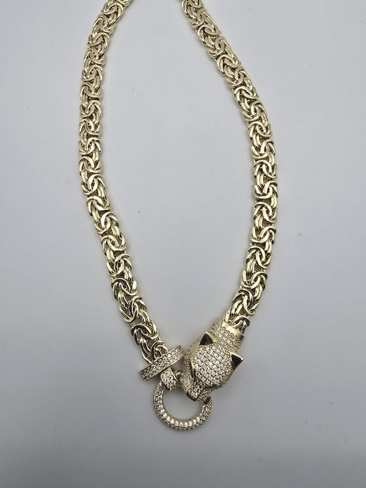 Cadena gargantilla pantera 10k Size 18x7 Weight 23