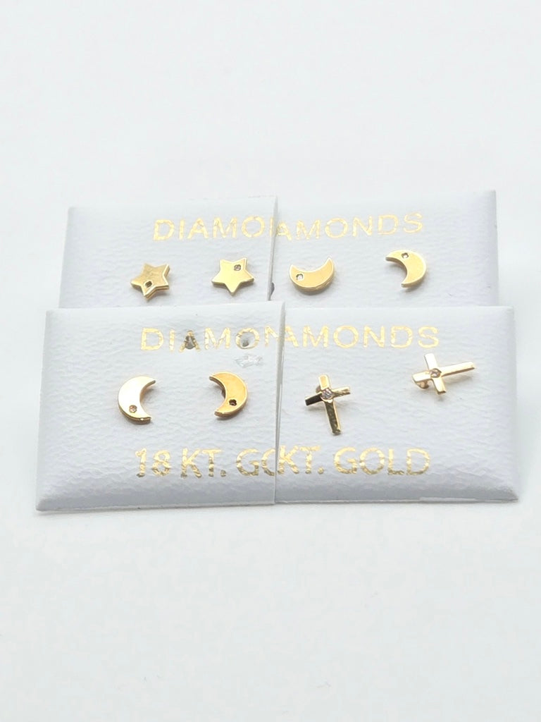 Aretes figuritas diamante 18k 1 Size s Weight 0.3