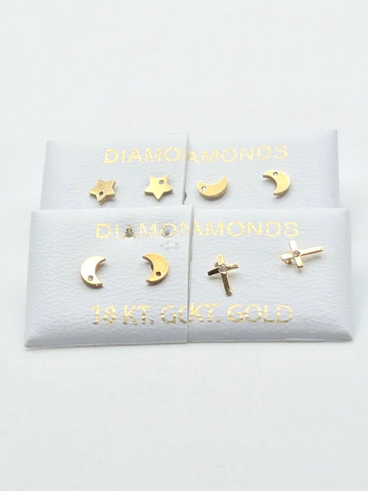Aretes figuritas diamante 18k 1 Size s Weight 0.3