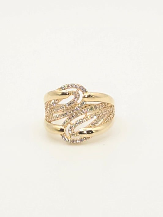 anillo capullo doble con piedras