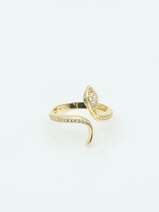 anillo serpiente abierto con piedras 7+