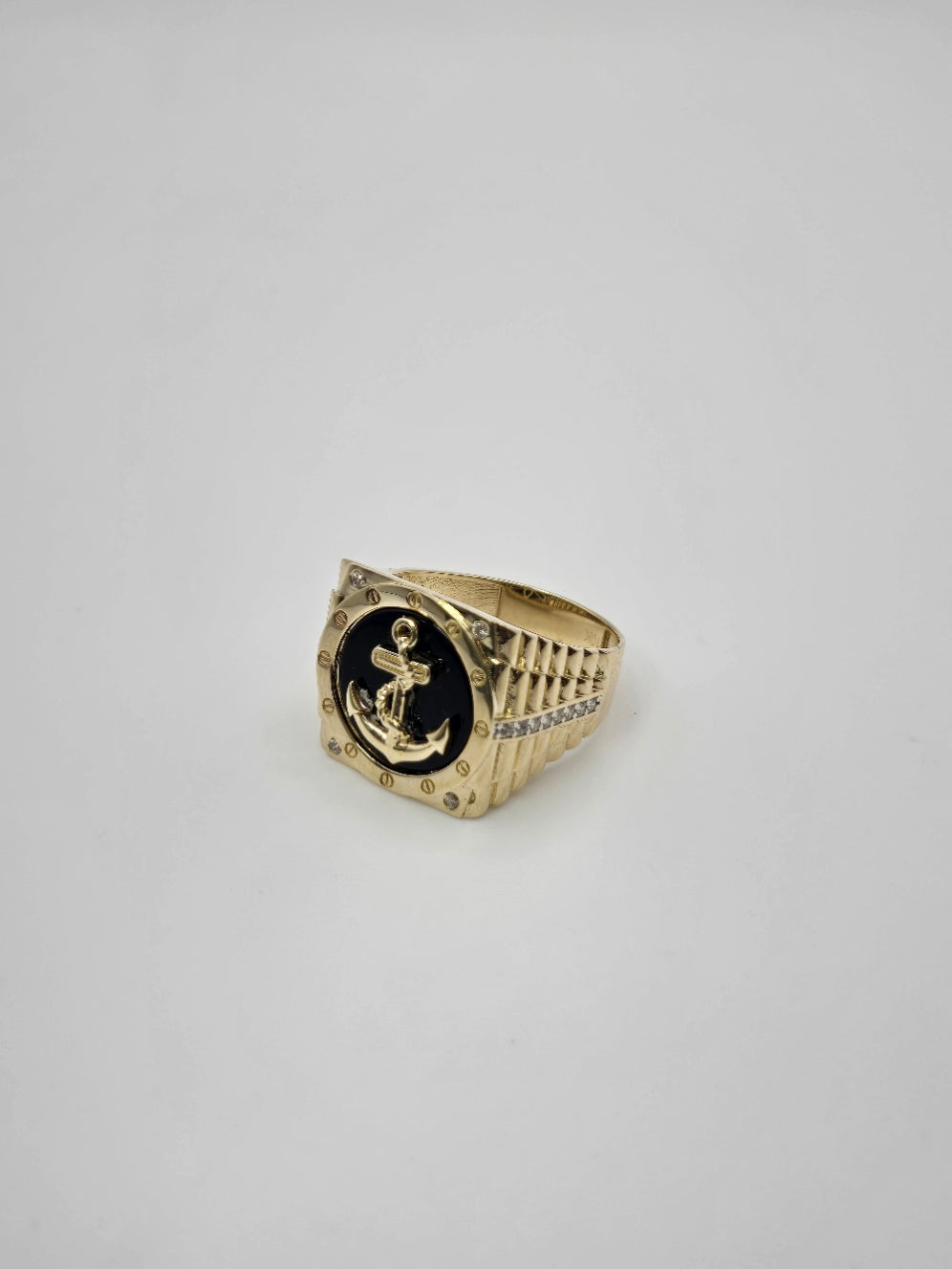 anillo onix ancla 10k Size 10 Weight 7.23