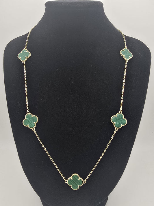 Cadena 5 trebol 10k resin Size 19x1 Weight 7