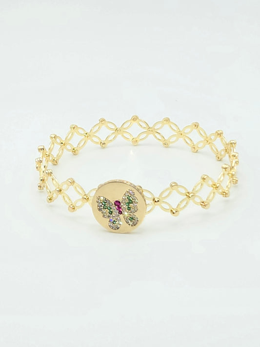 anillo ajustable mariposa con piedras