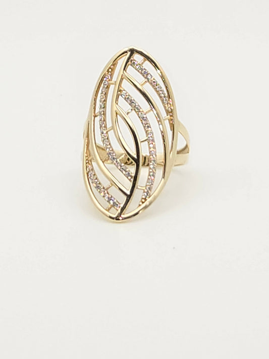 anillo almendra filigrana con piedras
