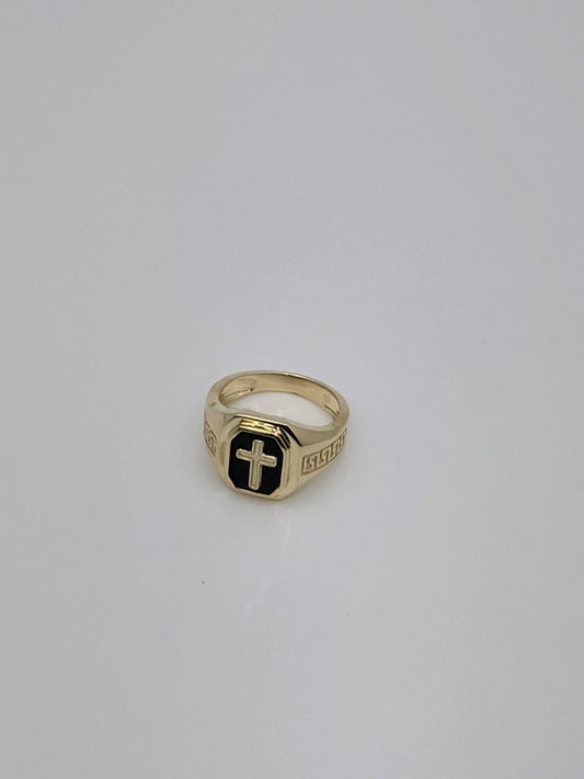 Anillo onix cruz 10k Size 10.5 Weight 8.40