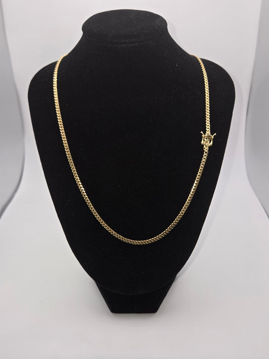 Cadena cubana semisolida 10k no Size 24"x3mm Weight 9.29