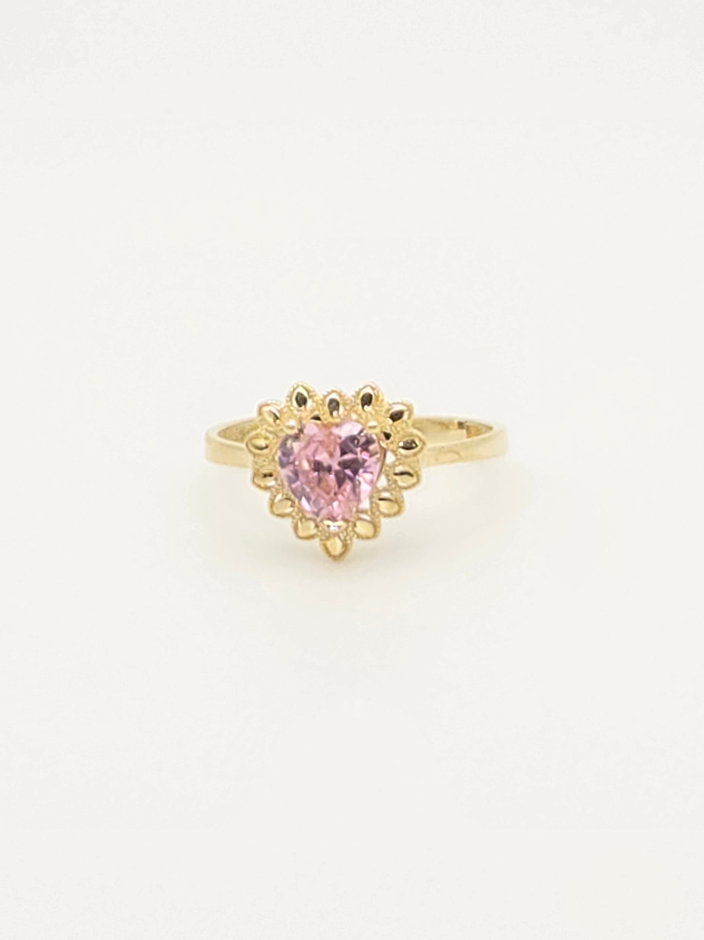 ring corazon piedra rosada