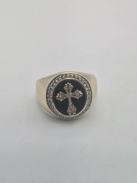 Anillo onix cruz 10k Size 11 Weight 7.7