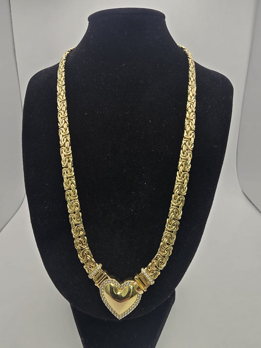 Cadena bizantino corazon 10k Size 18x7.2 Weight 21.92