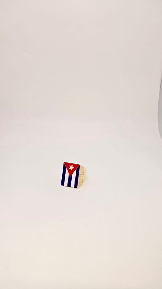 Anillo bandera cuba 10k Size 10 Weight 10.05