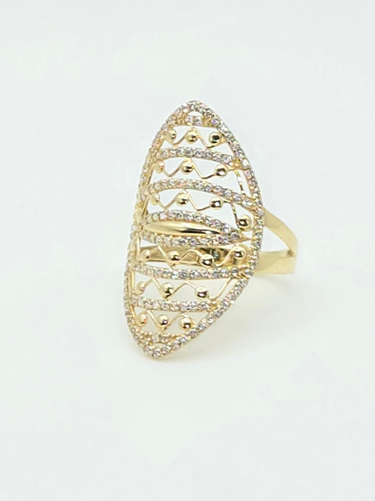 anillo almendra filigrana bolitas