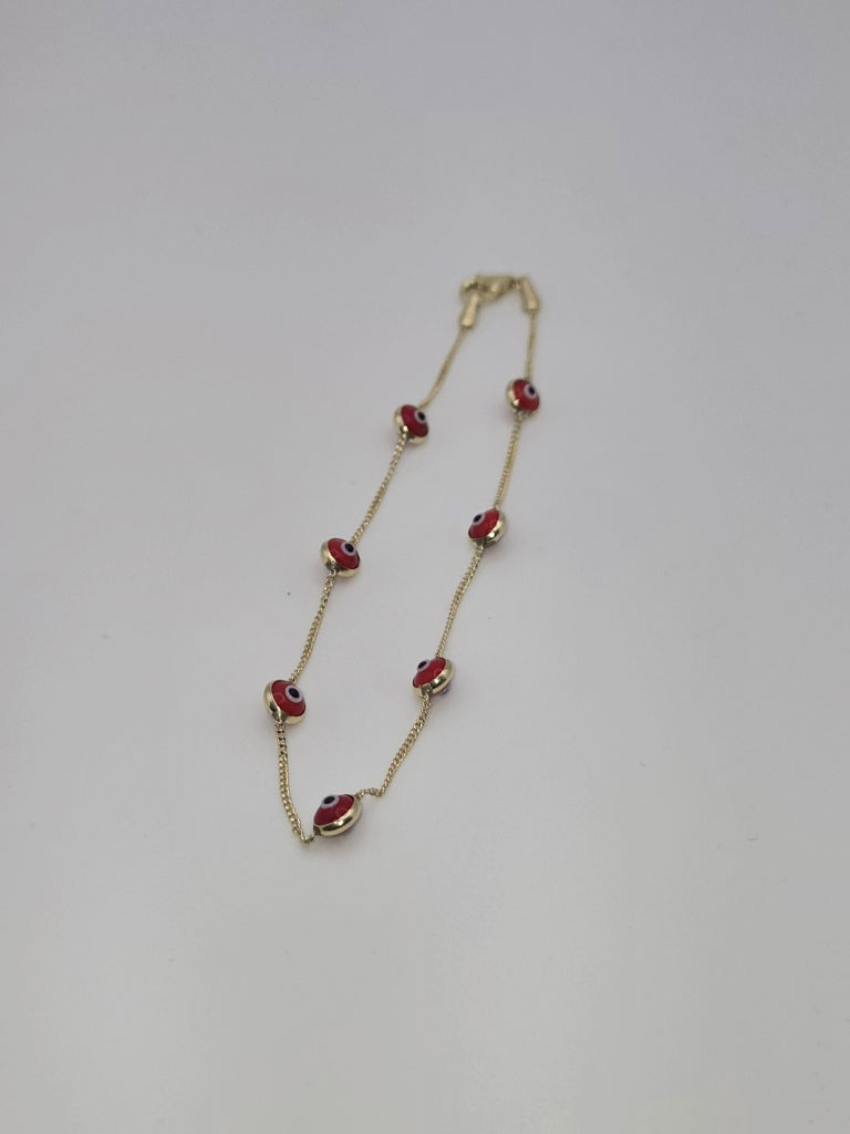 pulsera ojitos 10k Size 8 Weight 2