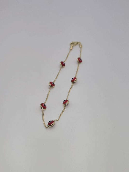 pulsera ojitos 10k Size 8 Weight 2