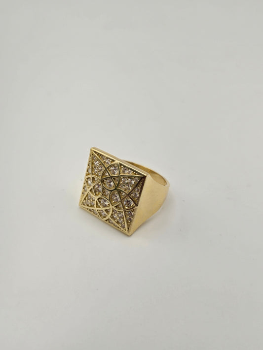 anillo roseta cuadrada 10k Size 10 Weight 7.27