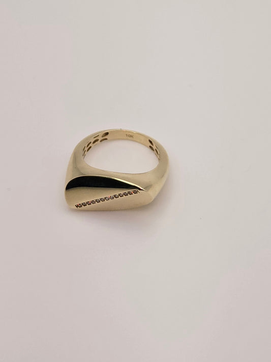 Anillo women diagonal 10k Size7.5 Weight2.53
