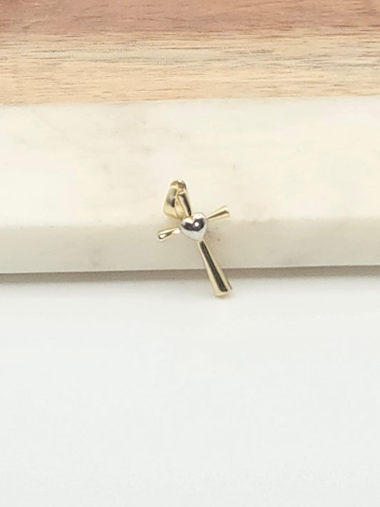 dije cruz corazon liso 2mm