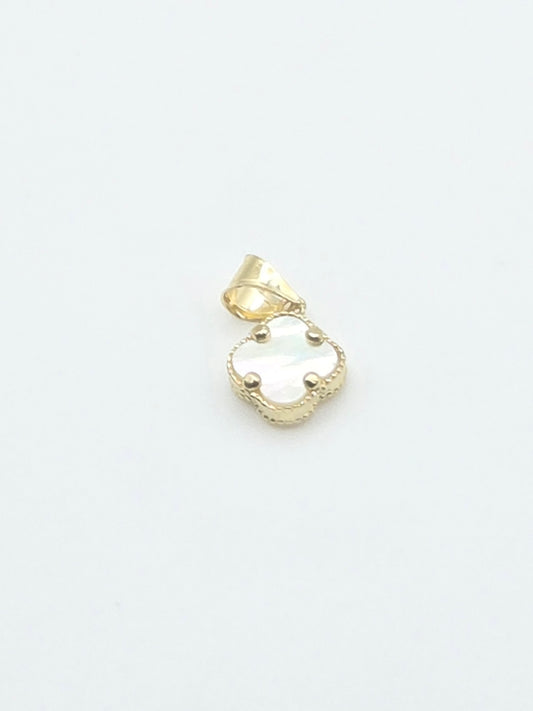 dije trebol 10mm blanco