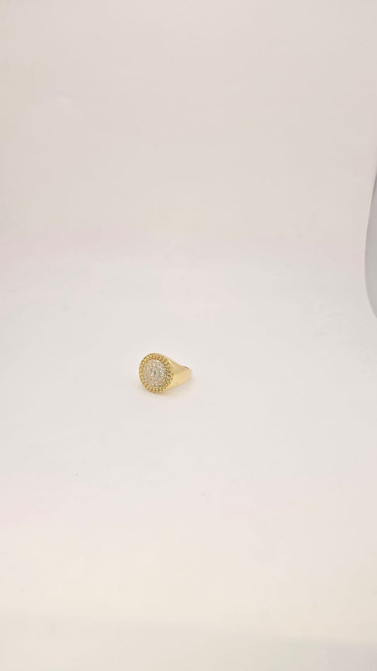 Anillo redondo piedras 10k Size 10.5 Weight 7.38