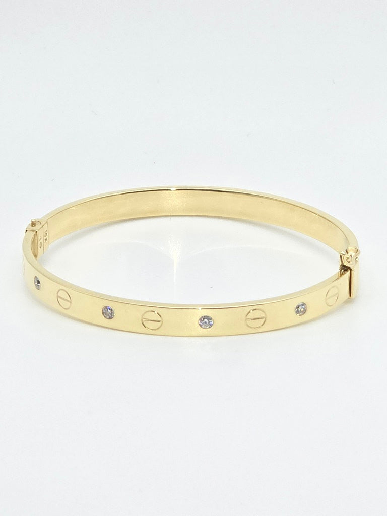 pulsera tornillo estilo cartier con piedras
