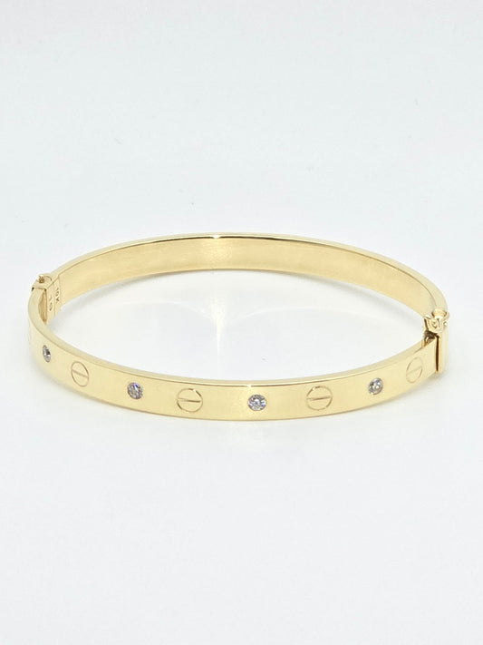 pulsera tornillo estilo cartier con piedras