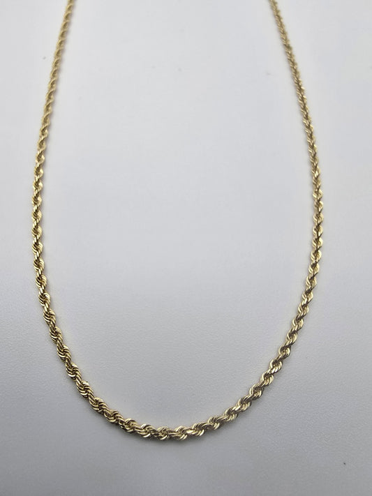 Cadena rope hollow 10k Size 24x5 Weight 12.4